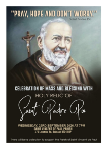 Blessing with Holy Relic of Saint Padre Pio